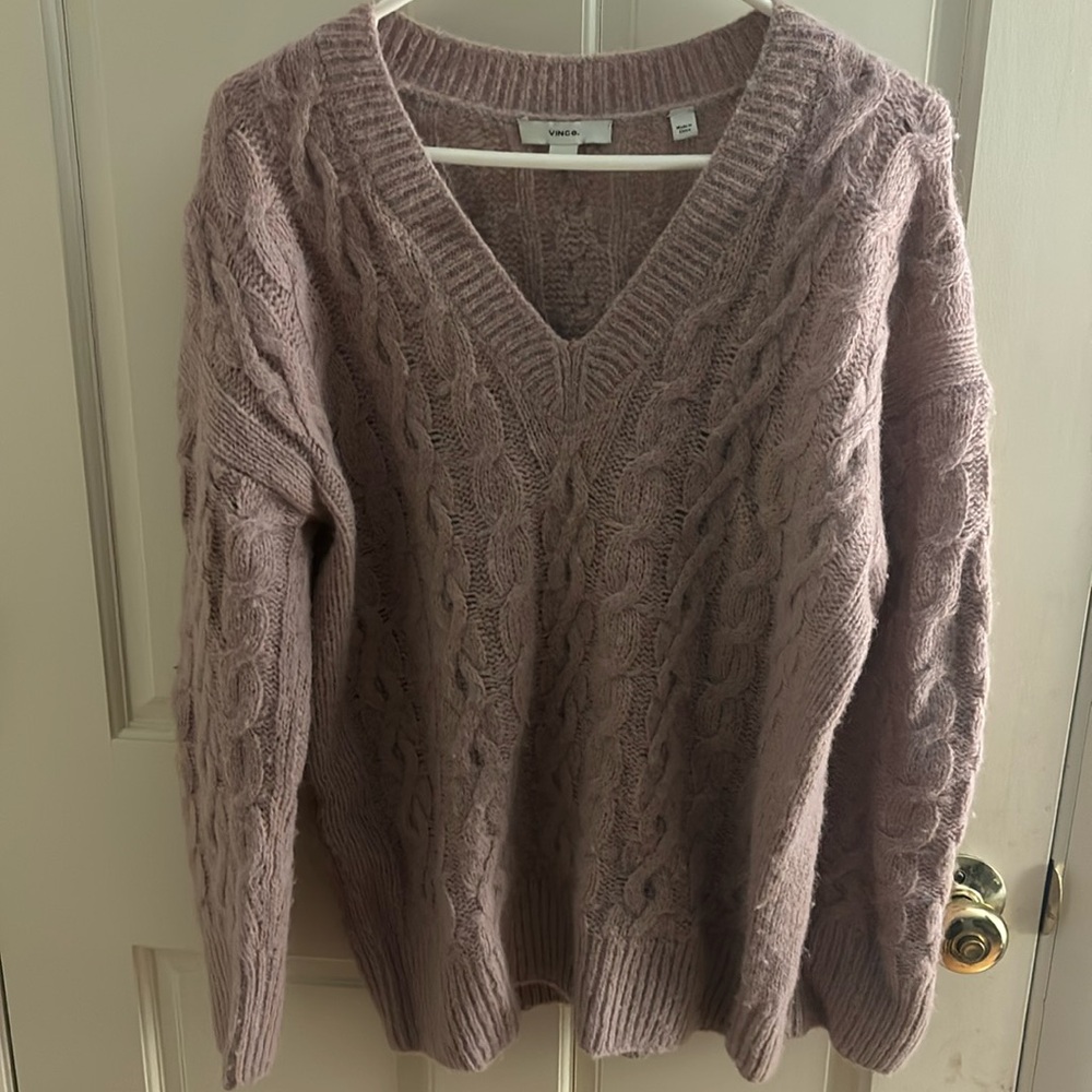 Alpaca and wool chunky sweet lavender sweater